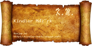 Kindler Márk névjegykártya